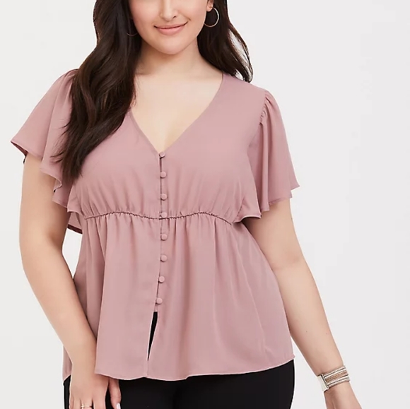 NWOT Torrid Dusty Pink, Flowy Button-up Size 4 - Picture 10 of 10